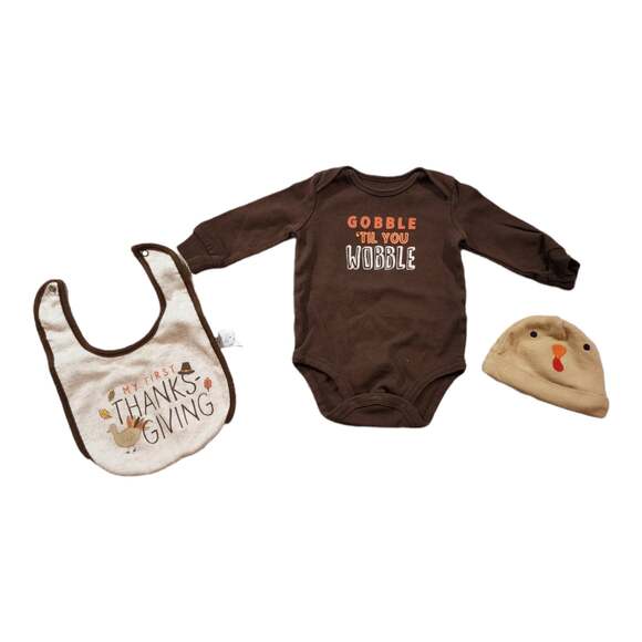 1st Thanksgiving Onesie & Bib Set 6M - Picture 1 of 6